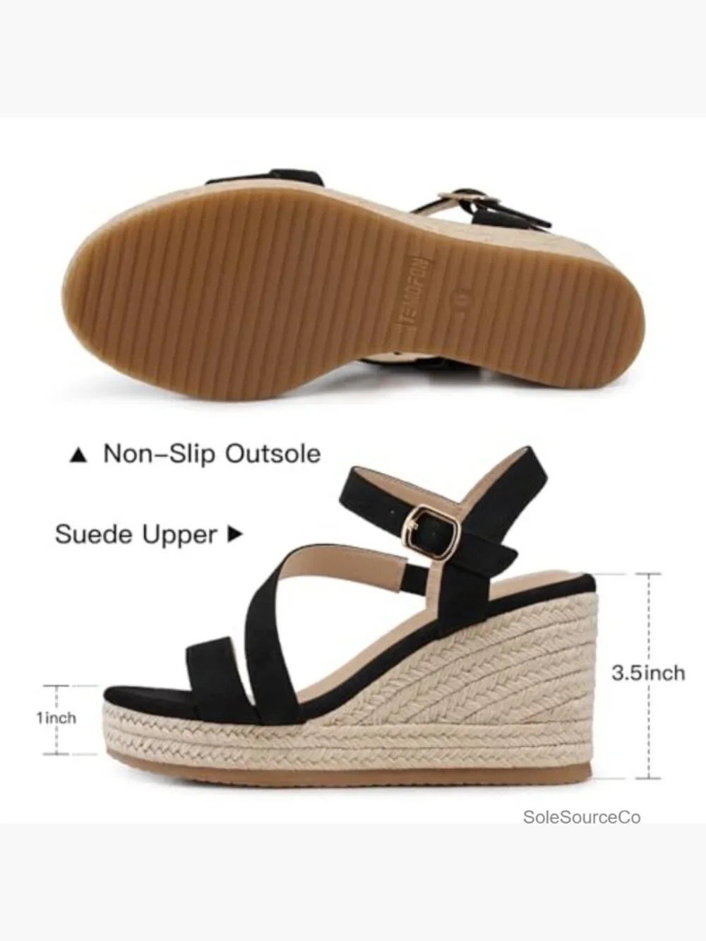 Espadrille Wedge Sandals with Ankle Strap Platform